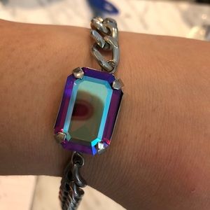 SWAROVSKI AB RED VINTAGE CRYSTAL CHAIN BRA…